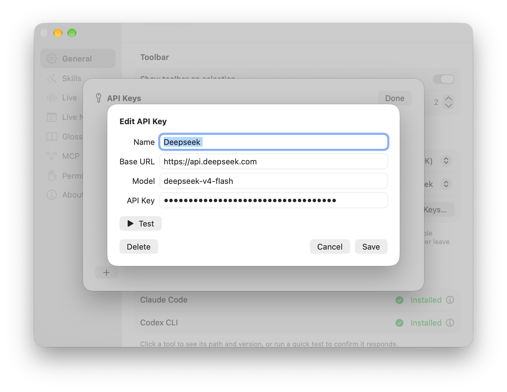 Adding your own API key.